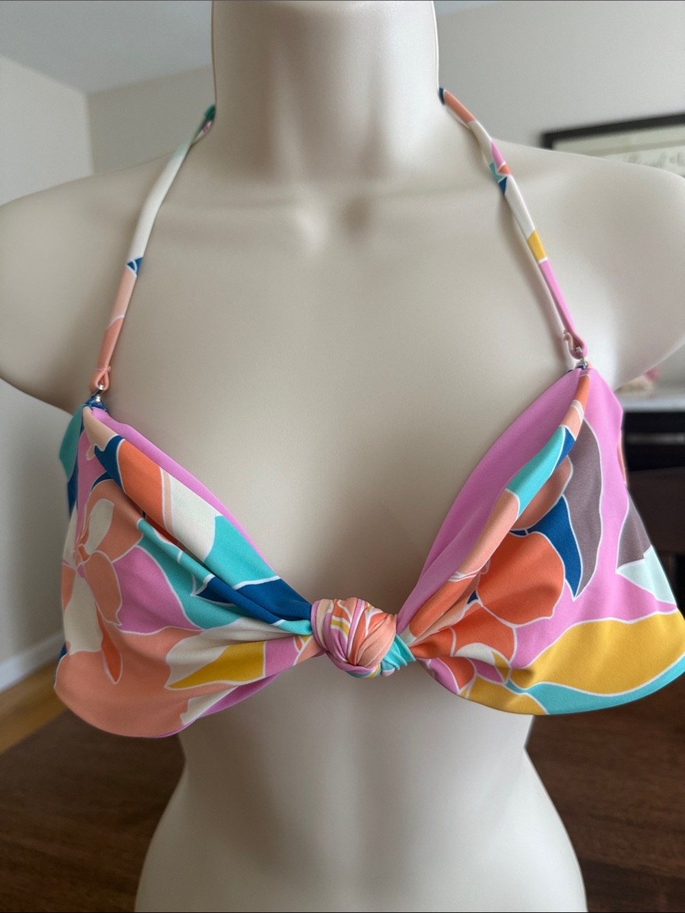 Small multi color knot detail bikini top